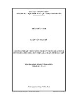 Giải pháp phát triển nông nghiệp trong quá trình đô thị hóa trên địa bàn thị xã bắc kạn tỉnh bắc kạn 