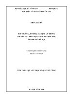 Tóm tắt Luận văn Thạc sĩ Quản lý công: Bồi thường, hỗ trợ, tái định cư trong thu hồi đất trên địa bàn huyện Sóc Sơn, thành phố Hà Nội