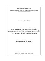 Kiểm định hiệu ứng đường cong chữ j trong cán cân thương mại song phương giữa việt nam và các đối tác thương mạ 