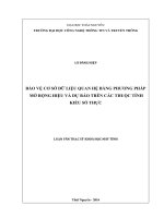 Bảo vệ cơ sở dữ liệu quan hệ bằng phương pháp mở rộng hiệu và dự báo trên các thuộc tính kiểu số thực 