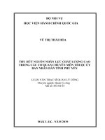 Tóm tắt Luận văn Thạc sĩ Quản lý công: Thu hút nguồn nhân lực chất lượng cao trong các cơ quan chuyên môn thuộc Ủy ban nhân dân tỉnh Phú Yên