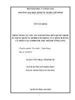 Phân tích các yếu tố ảnh hưởng đến quyết định sử dụng dịch vụ mobile banking của khách hàng cá nhân tại agribank chi nhánh vĩnh lon 