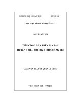 Luận văn Thạc sĩ Quản lý công: Tiếp công dân trên địa bàn huyện Triệu Phong, tỉnh Quảng Trị