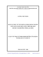 Quản lý đầu tư xây dựng cơ bản bằng nguồn vốn ngân sách nhà nước trên địa bàn huyện tam đường tỉnh lai châu 