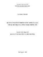 Quản lý nguồn ô nhiễm nước vịnh cửa lục với sự hỗ trợ của công nghệ thông tin 