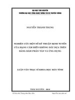 Nghiên cứu một số kỹ thuật định tuyến của mạng cảm biến không dây dựa trên bảng băm phân tán và ứng dụng 