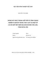 Đánh giá thực trạng giết mổ và tình trạng nhiễm vi khuẩn trong thịt lợn tại một số cơ sở giết mổ trên địa bàn huyện văn lâm, tỉnh hưng yên   