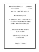 Tóm tắt Luận văn Thạc sĩ Quản lý công: Bổ nhiệm công chức lãnh đạo quản lý tại các cơ quan chuyên môn thuộc Ủy ban nhân dân tỉnh Phú Yên