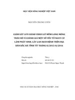 Giám sát lưu hành virus lở mồm long móng trâu bò và đánh giá một số yếu tố nguy cơ làm phát sinh, lây lan dịch bệnh trên địa bàn bắc hà tĩnh từ tháng 