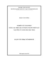 Nghiên cứu giải pháp nâng cao hiệu quả sử dụng nguồn nhân lực tại công ty xăng dầu bắc thái 