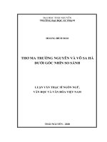 Thơ ma trường nguyên và võ sa hà dưới góc nhìn so sánh 