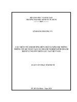 Các nhân tố ảnh hưởng đến chất lượng hệ thống thông tin kế toán tại các doanh nghiệp kinh doanh dịch vụ nguồn nhân lực tại việt na 