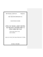 Tóm tắt Luận văn Thạc sĩ Quản lý công: Công tác thi đua, khen thưởng tại Viện Hàn lâm Khoa học và Công nghệ Việt Nam