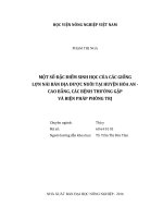 Một số đặc điểm sinh học của các giống lợn nái bản địa được nuôi tại huyện hòa an   cao bằng, các bệnh thường gặp và biện pháp phòng trị   