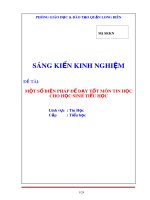 Một số biện pháp để dạy tốt môn Tin học cho học sinh Tiểu học