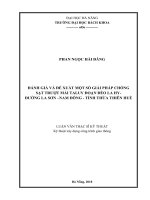 ĐÁNH GIÁ VÀ ĐỀ XUẤT MỘT SỐ GIẢI PHÁP CHỐNG SẠT TRƢỢT MÁI TALUY ĐOẠN ĐÈO LA HYĐƢỜNG LA SƠN –NAM ĐÔNG - TỈNH THỪA THIÊN HUẾ LUẬN VĂN THẠC SĨ