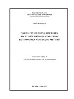 NGHIÊN CỨU HỆ THỐNG ĐIỀU KHIỂN, TỐI ƯU ĐIỀU PHỐI ĐIỆN NĂNG TRONG HỆ THỐNG ĐIỆN NĂNG LƯỢNG MẶT TRỜI LUẬN VĂN THẠC SĨ