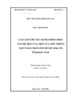 Tóm tắt Luận văn Thạc sĩ Quản lý công: Cải cách thủ tục hành chính theo cơ chế một cửa, một cửa liên thông tại Ủy ban nhân dân huyện Đắk Tô, tỉnh Kon Tum
