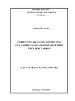 NGHIÊN CỨU KHẢ NĂNG HẤP PHỤ DẦU CỦA CARBON NANO SỢI ĐƯỢC ĐỊNH HÌNH TRÊN ĐỆM CARBON LUẬN VĂN THẠC SĨ KỸ THUẬT HÓA HỌC