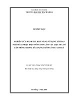 NGHIÊN CỨU ĐÁNH GIÁ KHẢ NĂNG SỬ DỤNG XỈ THAN NHÀ MÁY NHIỆT ĐIỆN NÔNG SƠN LÀM VẬT LIỆU GIA CỐ LỚP MÓNG TRONG XÂY DỰNG ĐƯỜNG Ở TP TAM KỲ LUẬN VĂN THẠC SĨ KỸ THUẬT