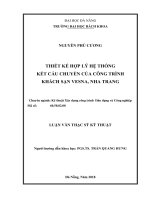 THIẾT KẾ HỢP LÝ HỆ THỐNG KẾT CẤU CHUYỂN CỦA CÔNG TRÌNH KHÁCH SẠN VESNA, NHA TRANG. LUẬN VĂN THẠC SỸ KỸ THUẬT