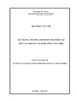 XÂY DỰNG CHƯƠNG TRÌNH HỖ TRỢ THIẾT KẾ KẾT CẤU KHUNG-VÁCH BÊ TÔNG CỐT THÉP  LUẬN VĂN THẠC SĨ