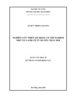 NGHIÊN CỨU THIẾT KẾ ĐỘNG CƠ THÍ NGHIỆM MỘT XY LANH CÓ TỶ SỐ NÉN THAY ĐỔI LUẬN VĂN THẠC SĨ KỸ THUẬT CƠ KHÍ ĐỘNG LỰC