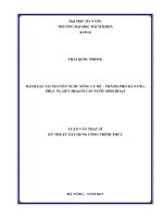 ĐÁNH GIÁ TÀI NGUYÊN NƯỚC SÔNG CU ĐÊ – THÀNH PHỐ ĐÀ NẴNG, PHỤC VỤ QUY HOẠCH CẤP NƯỚC SINH HOẠT LUẬN VĂN THẠC SĨ