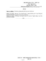 Đề kiểm tra Văn - Tiết 113 môn: Ngữ văn 8