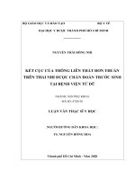 kết cục của thông liên thất đơn thuần trên thai nhi được chẩn đoán trước sinh tại bệnh viện từ dũ 