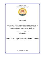 Pháp luật về bảo vệ người lao động trong việc xử lý kỷ luật lao đông và bồi thường trách nhiệm vật chất, qua thực tiễn áp dụng tại tỉnh Quảng Trị