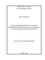 Dạy học theo định hướng tiếp cận giáo dục STEM phần este nhằm phát triển năng lực giải quyết vấn đề cho học sinh trung học phổ thông 