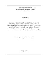 Đánh giá công tác đăng ký cấp giấy chứng nhận quyền sử dụng đất, quyền sở hữu nhà ở và tài sản gắn liền với đất cho hộ gia đình, cá nhân trên địa bàn huyện phù mỹ, tỉnh bình định 