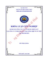 Đánh giá công tác tuyển dụng nhân lực tại công ty TNHH thương mại tổng hợp Tuấn Việt chi nhánh Huế
