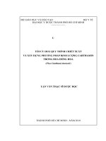 tối ưu hóa quy trinh chiết xuất và xây dựng phương pháp đinh lượng carthamin trong hoa hồng hoa (flos carthami tinctorii) 