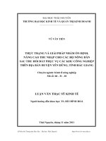 Thực trạng và giải pháp nhằm ổn định nâng cao thu nhập cho các hộ nông dân sau thu hồi đất phục vụ các khu công nghiệp trên địa bàn huyện yên dũng tỉnh bắc giang 