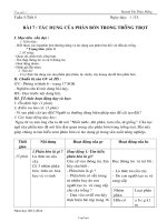 Giáo án môn Công nghệ 7 tiết 5: Tác dụng của phân bón trong trồng trọt