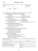 Giáo án Sinh học lớp 7 tiết 18: Kiểm tra 1 tiết