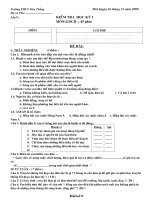 Bài kiểm tra 45p học kì I Giáo dục công dân Lớp 9 - Năm học 2009-2010 - Trường THCS Tiên Thắng