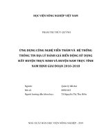 Ứng dụng công nghệ viễn thám và hệ thống thông tin địa lý đánh giá biến động sử dụng đất huyện trực ninh và huyện nam trực tỉnh nam định giai đoạn 2010   2018   