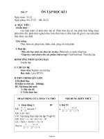 Giáo án Toán Đại số 8 tiết 37: Ôn tập học kì I