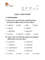unit 1 friendship tiếng anh 11 phạm văn phương thư viện giáo án điện tử