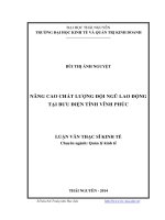 Nâng cao chất lượng đội ngũ lao động tại bưu điện tỉnh vĩnh phúc 