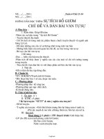 Giáo án môn Ngữ văn Lớp 6 - Tiết 13+14: Sự tích Hồ Gươm. Chủ đề và dàn bài văn tự sự - Năm học 2011-2012