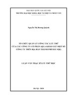 Tổ chức quản lý công tác lưu trữ của các công ty cổ phần” (qua khảo sát một số công ty trên địa bàn hà nội) 