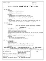 Giáo án Tin học khối 7 tiết 44: Bài thực hành 7: in danh sách lớp em (tt)