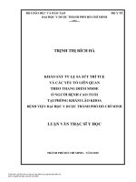 khảo sát tỷ lệ sa sút trí tuệ và các yếu tố liên quan theo thang điểm mmse ở người bệnh cao tuổi tại phòng khám lão khoa bệnh viện đại học y dược thành phố hồ chí minh 