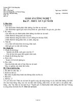 Giáo án Công nghệ 7 - Tiết 39, Bài 37: Thức ăn vật nuôi - Năm học 2010-2011 - Hồ Quốc Dũng