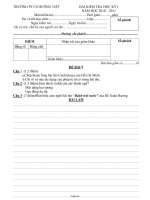 Bài kiểm tra học kỳ I môn Ngữ văn