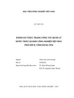 Đánh giá thực trạng công tác quản lý nước thải tại khu công nghiệp dệt may phố nối b, tỉnh hưng yên   